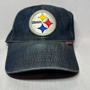 Vintage NFL Pittsburgh Steelers Jean‎ Denim  Adjustable Hat Cap SnapBack
